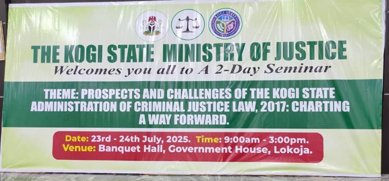 Kogi State Ministry Of Justice Holds 2 -Day Seminar On Criminal Justice Reform